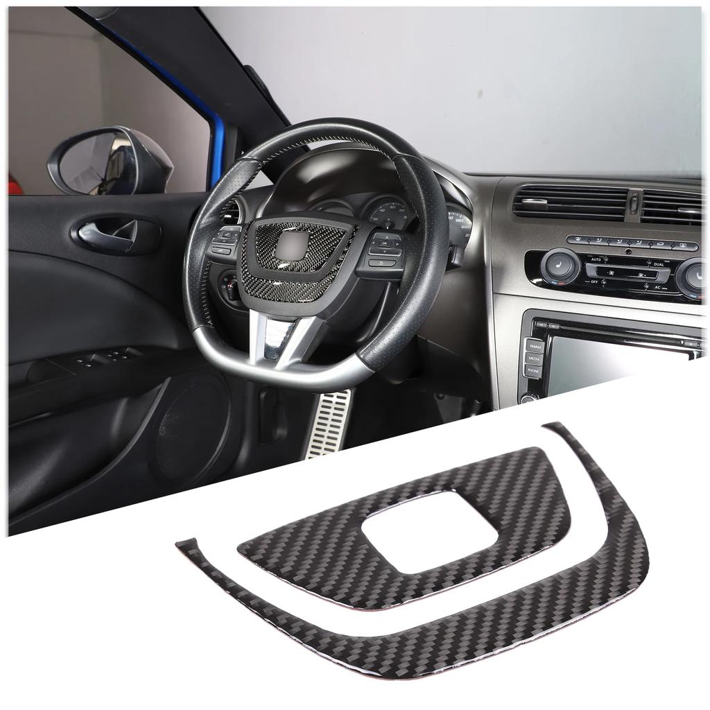 For SEAT Leon Mk2 1P 2008-2012 Soft Carbon Fibre Car Central Control Gear Shift Air Outlet Panel Trim Sticker Car Accessories F6