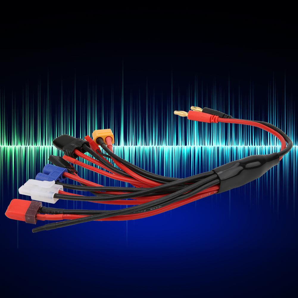 4.0mm Banana Connector 8 in 1 MultiFunction Charger Adapter for RC Chargers RC Batteries(Black and Red)