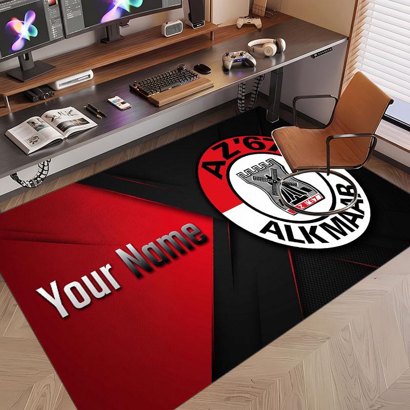Tappeto Personalizzato Stampa Modello AZ Alkmaar Nome Testo Morbido Antiscivolo Tappeto per Pavimento per Decorazione Interna della Casa