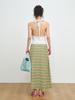 Peullijeupeulojegteu Terry Multi-Stripe Skirt, Green
