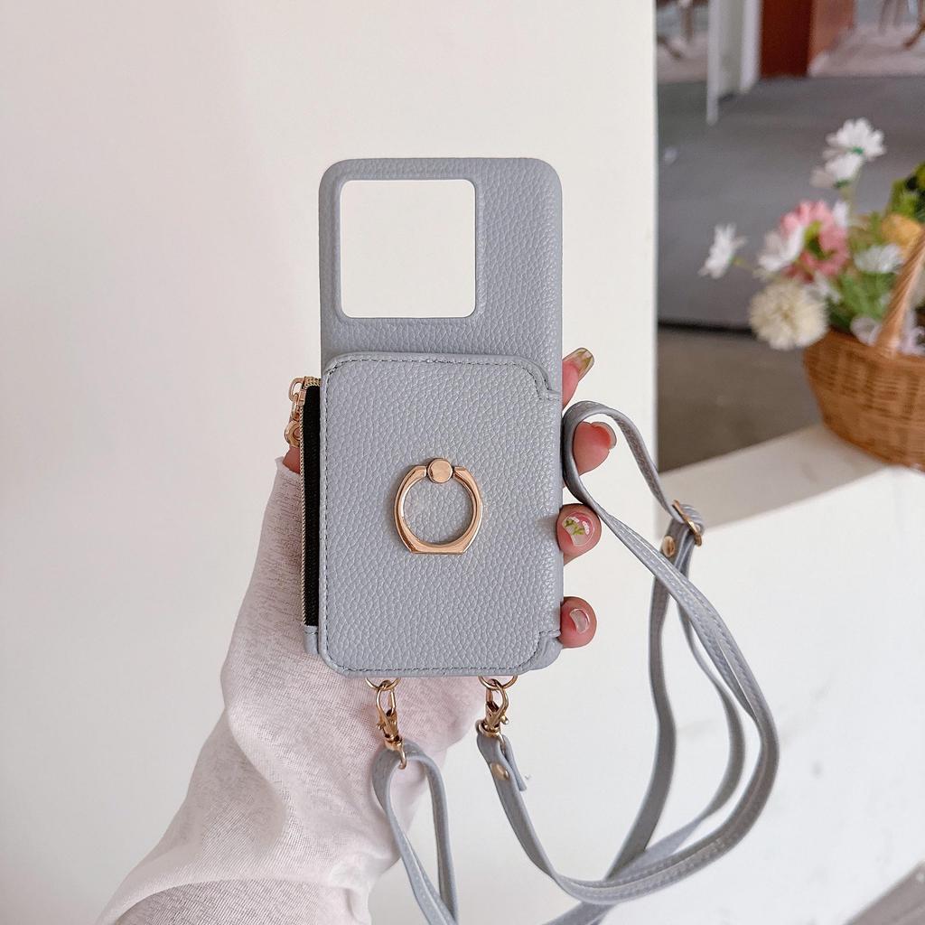 Redmi Note 12S 4G Crossbody Phone Case with Zipper Lanyard for Xiaomi 13T