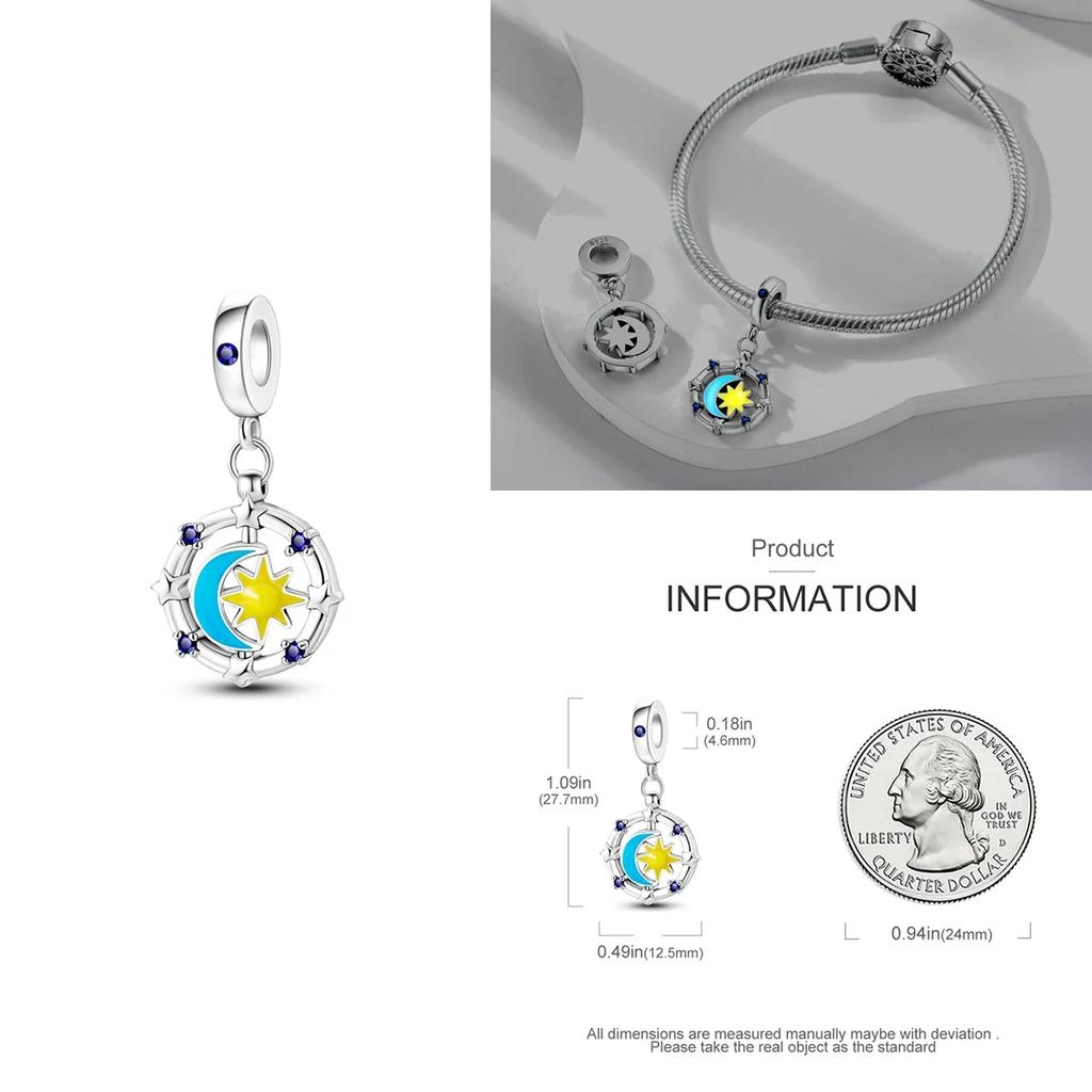 Colorful Copper Blue Glow-In-The-Dark Murano Princess Glass Beads Fits Original Bracelet Jewelry Set Accessories