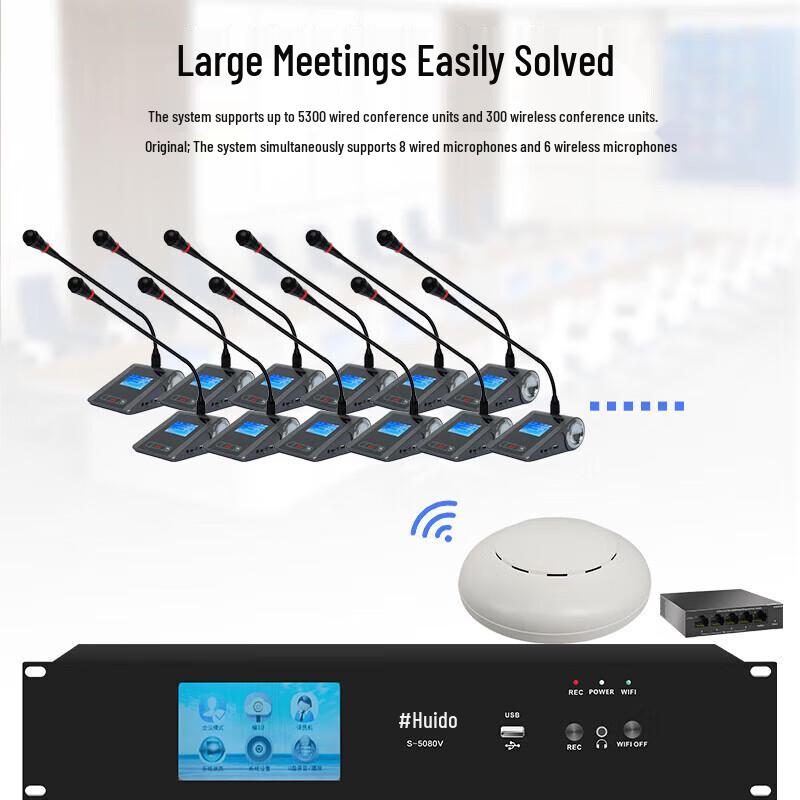 HuiDu S-408 Professional 5G Hybrid Conference Microphone (CN version)