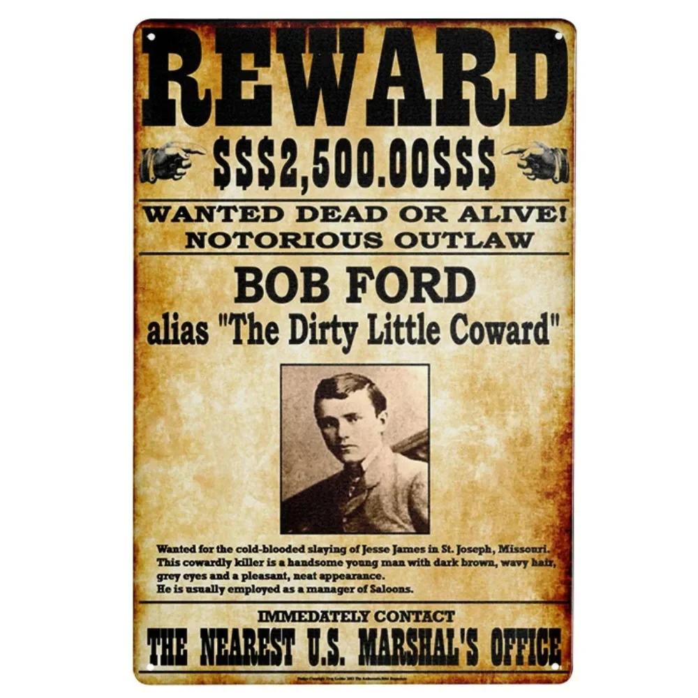 

Wanted Butch Cassidy Metal Tin Sign Wall Art Decor for Living Room Vintage Art Coffee Bar Signs Home Decor Gifts 20x30cm