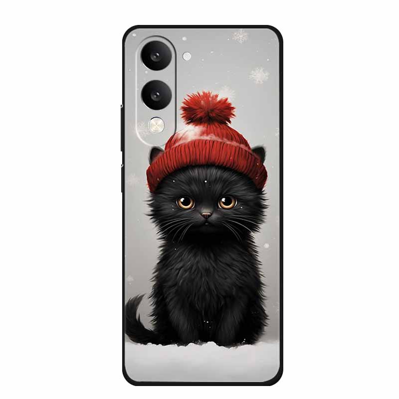For Vivo Y29T Y29s Case Y 29 T S Coque Flowers Black Silicone Soft Back Cover For Vivo Y19s GT 5G iQOO Z10 Lite Phone Case Funda