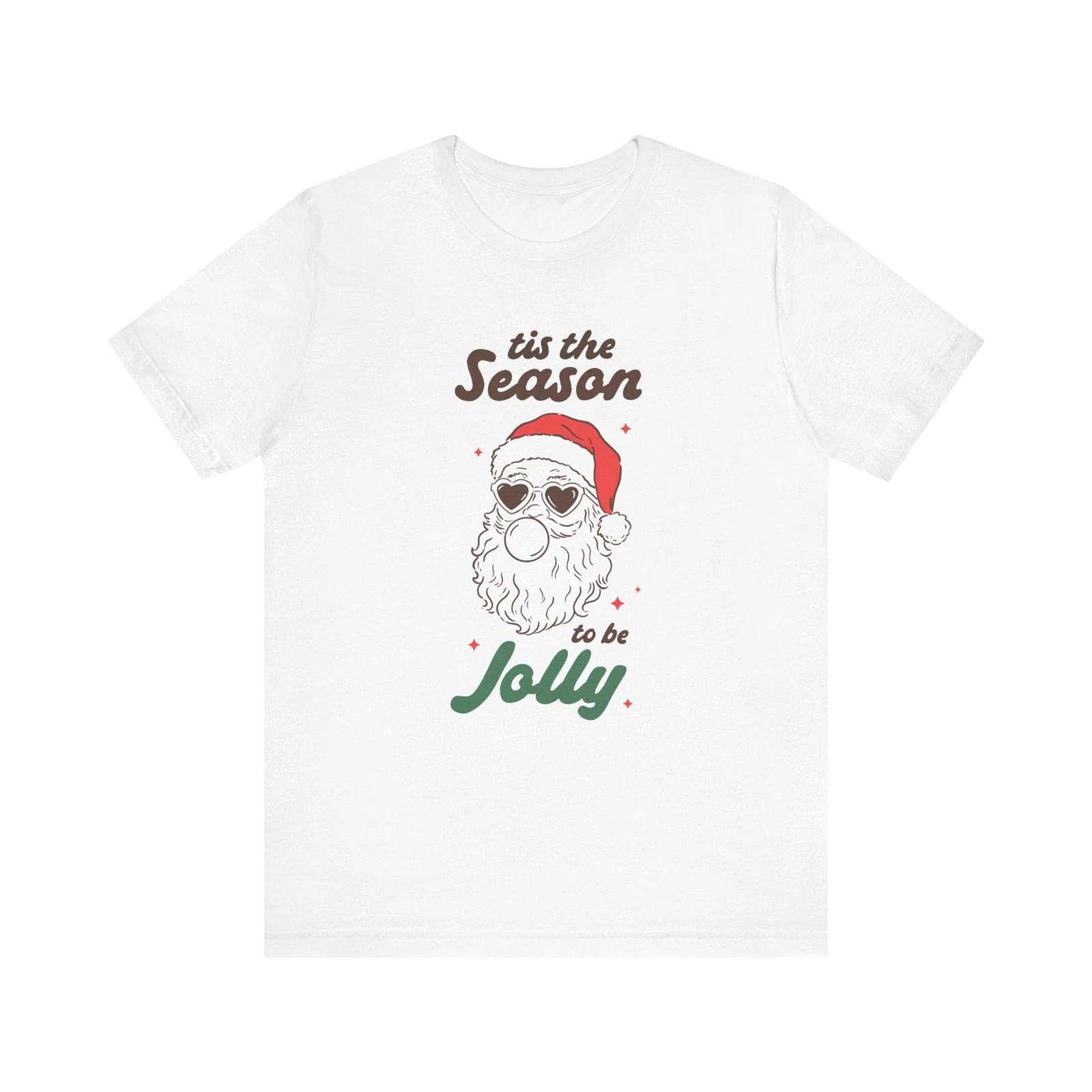 Unisex Retro Santa Bubblegum Christmas Shirt Funny Holiday Graphic Tee T-Shirt 3XL
