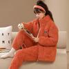 Thickened And Velvet Three-Layer Padded Pajamas Women'S Winter Coral Fleece New Large-Size Loungewear Simple And Casual