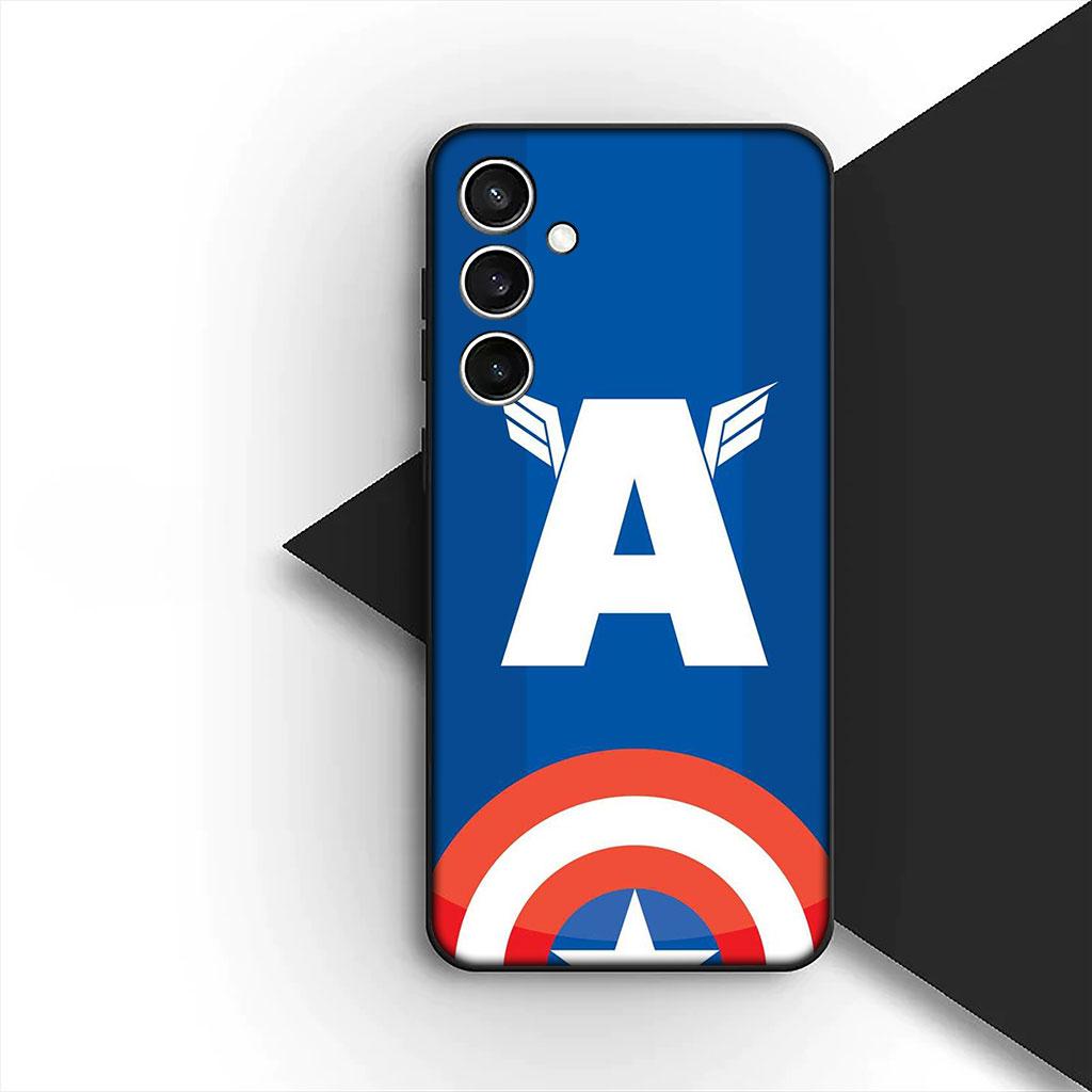 Phone Cover for Samsung Galaxy S25 S24 S23 FE Ultra Plus S7 Edge S25+ S23+ A56 5G Casing Soft Case Captain America Shield Marvel