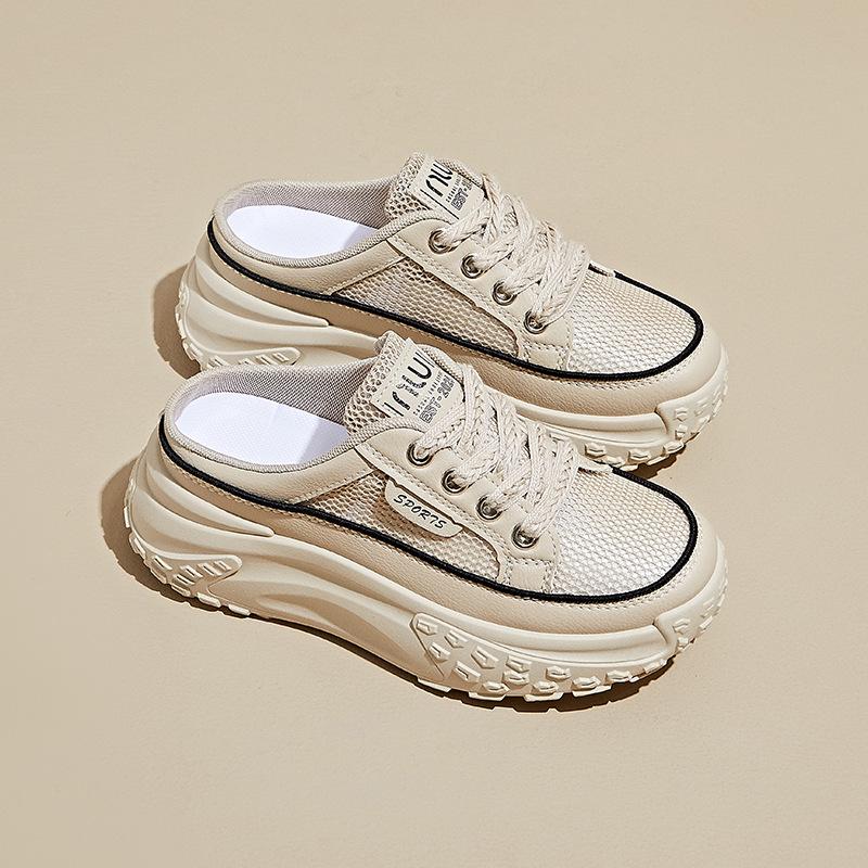2025 Summer Women's White Canvas Height-Increasing Casual Shoes - Korean Style (HB6808-2)