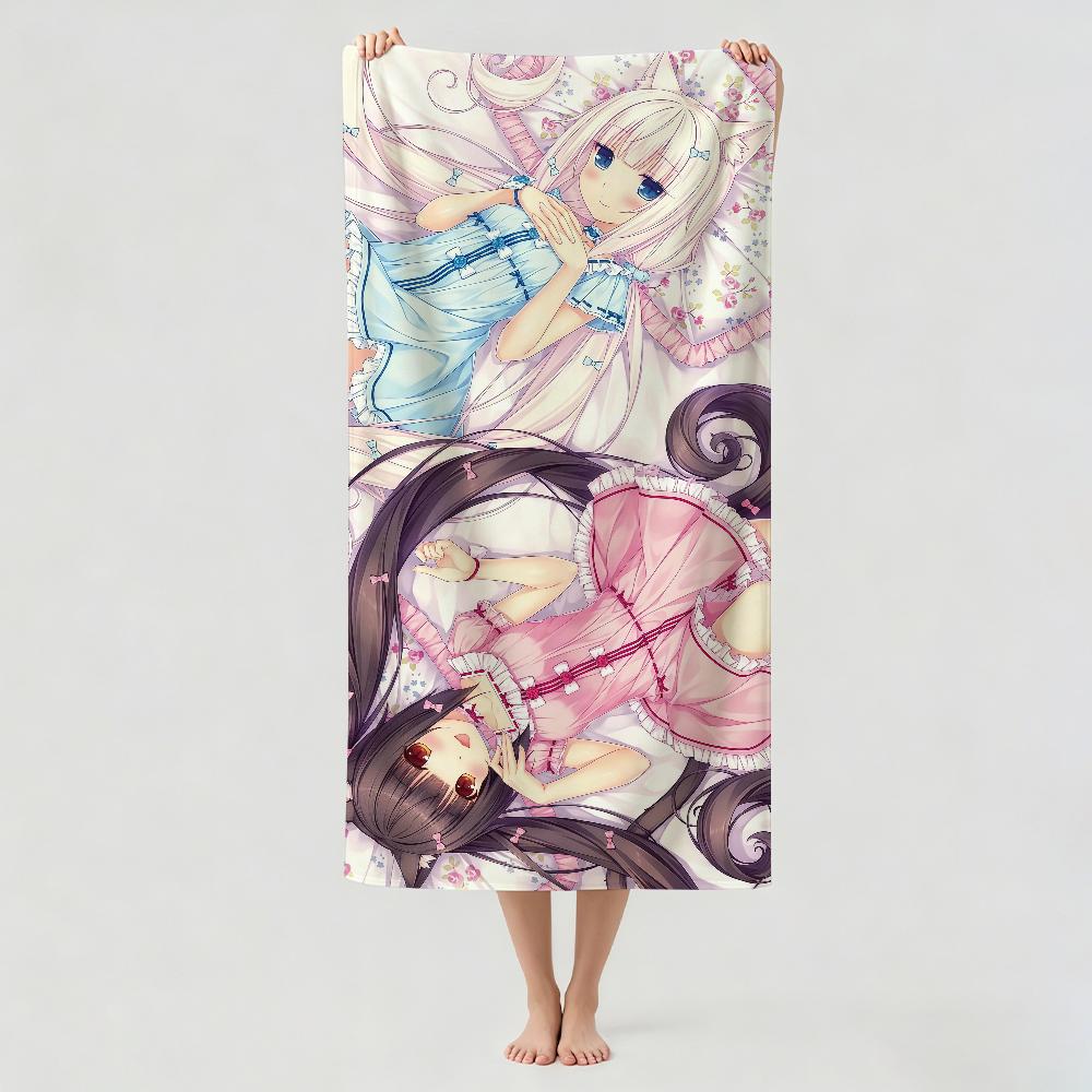 Anime N-Nekopara Towel Drying Bath Towel Applicable To Light Swimming Camping Yoga Beach Out