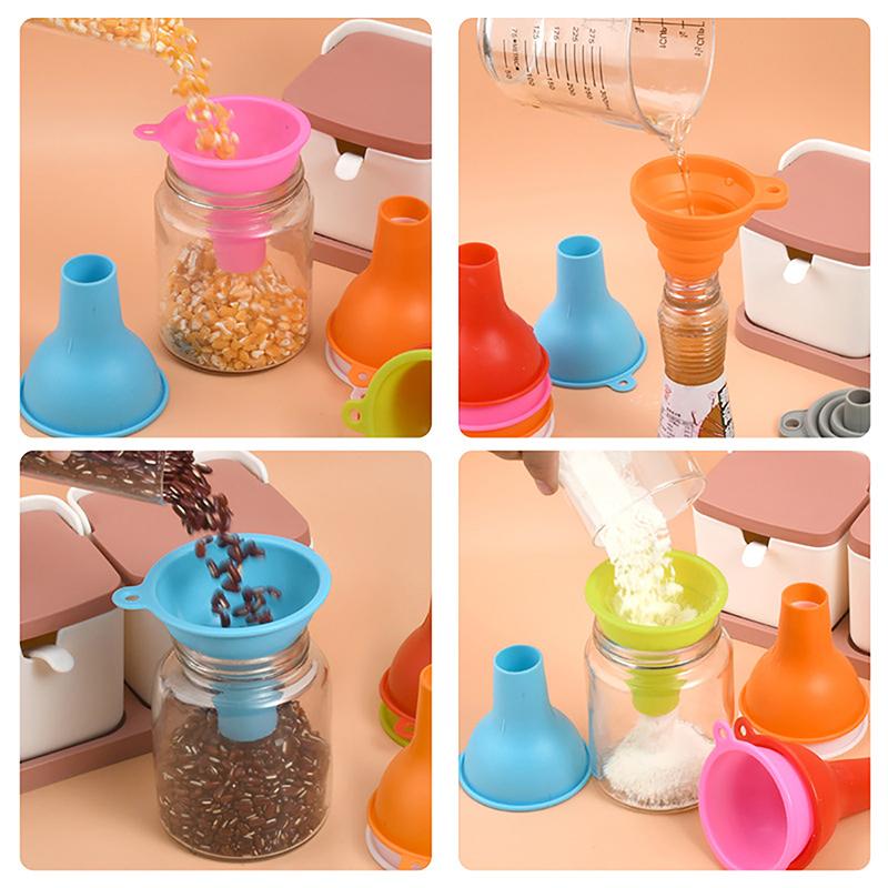7Cm Silicone Wide-Mouth Funnel Wide Mouth And Large Diameter Funnel Pour Oil Milk Powder Beans Dispense Funnel Kitchen Tool