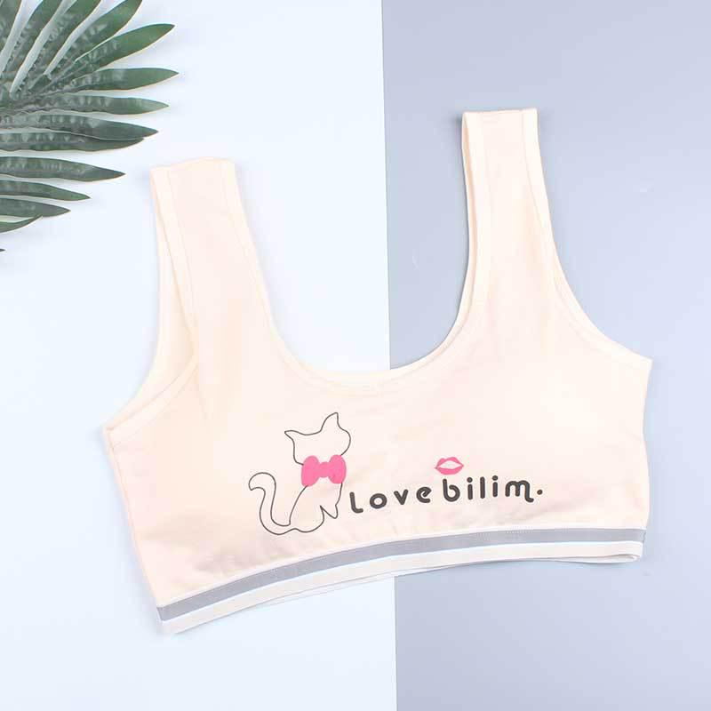 Girls' Developmental Padded Bra with Wide Straps - Printed Tube Top Vest