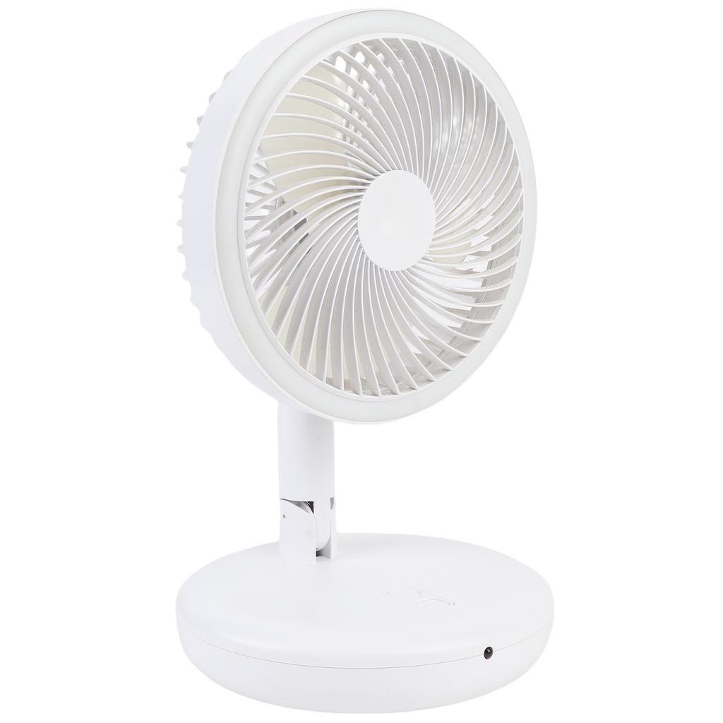 Folding Portable Desk Fan Rechargeable Long Battery Life Quiet Oscillating Table Fan with Remote Round LED Light Timer