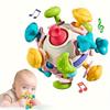 Colorful Manhattan Atomic Ball for Youngsters - Soft Boiled Rubber Space-Themed Hand Grip&Teether Toy with Musical Notes,Ideal for Youngsters Playtime