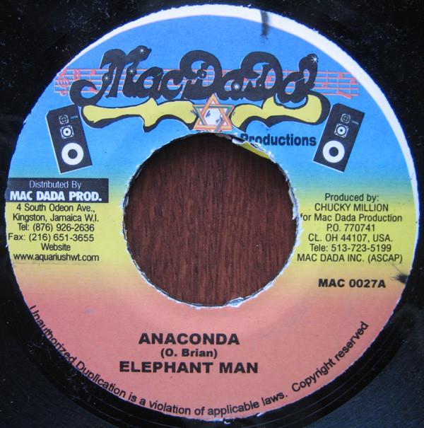 

7inch Record ELEPHANT MAN - Anaconda MAC0027 Mac Dada Produc Jamaica Reggae, Ska & Dub Used