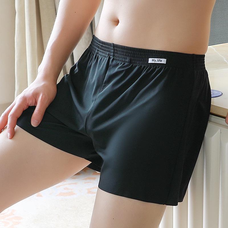 Ice Silk Men s Breathable Boxer Briefs - Comfortable, Trendy, Loose Fit for Youth Boys 4XL чёрный