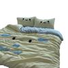 Super Soft Washed Cotton Towel Embroidered Cartoon Bedding FourPiece Set, Bed Sheet Quilt Cover, Student Dormitory ThreePiece Set