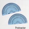 Transparent Semi-Circular Protractor & 10cm Ruler Combo for Students - Dual Angle Measuring Stationery