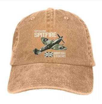 Popular washed old baseball cap World War II Spitfire fighter print sunshade cap sun cap