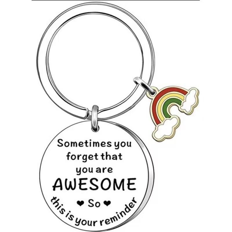 Steel Stainless Keychain Rainbow Accessory Tourism Gift Friend Farewell Souvenir