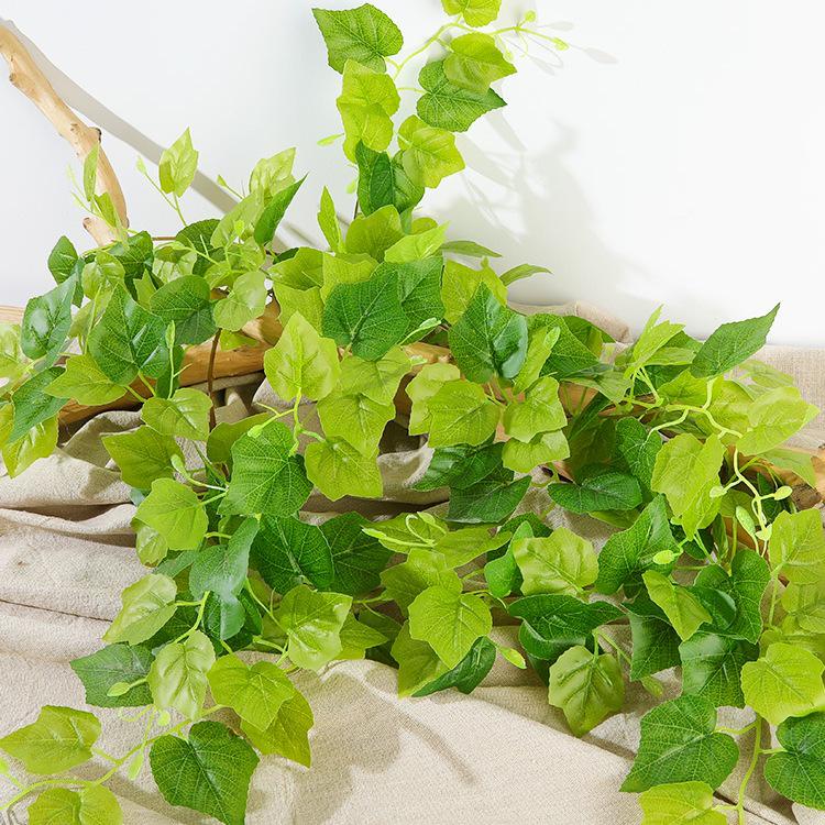 Artificial Rattan Vines for Pipe and Ceiling Decoration - Fake Green Leaves