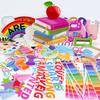 88Pcs/Set Back To School Bulletin Board Decoration Rainbow Book Pencil Notebook Letter Wall Sticker Welcome Party Blackboard Background Decor