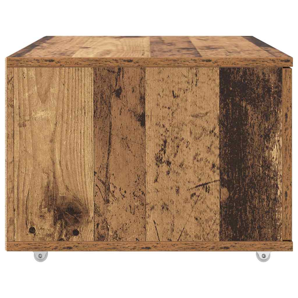 Drawer Cabinet with Wheels Reclaimed Wood Look 55 X 45 X 31 Cm
