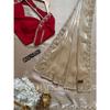 Neuer Launch – Leichter schicker Party-Saree mit Pailletten- und Kutdana-Handarbeit