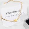 Stainless Steel Fashion Flat Snake Bkade Chain Butterfly Tassel Pendant Necklace For Women Jewelry Accessories