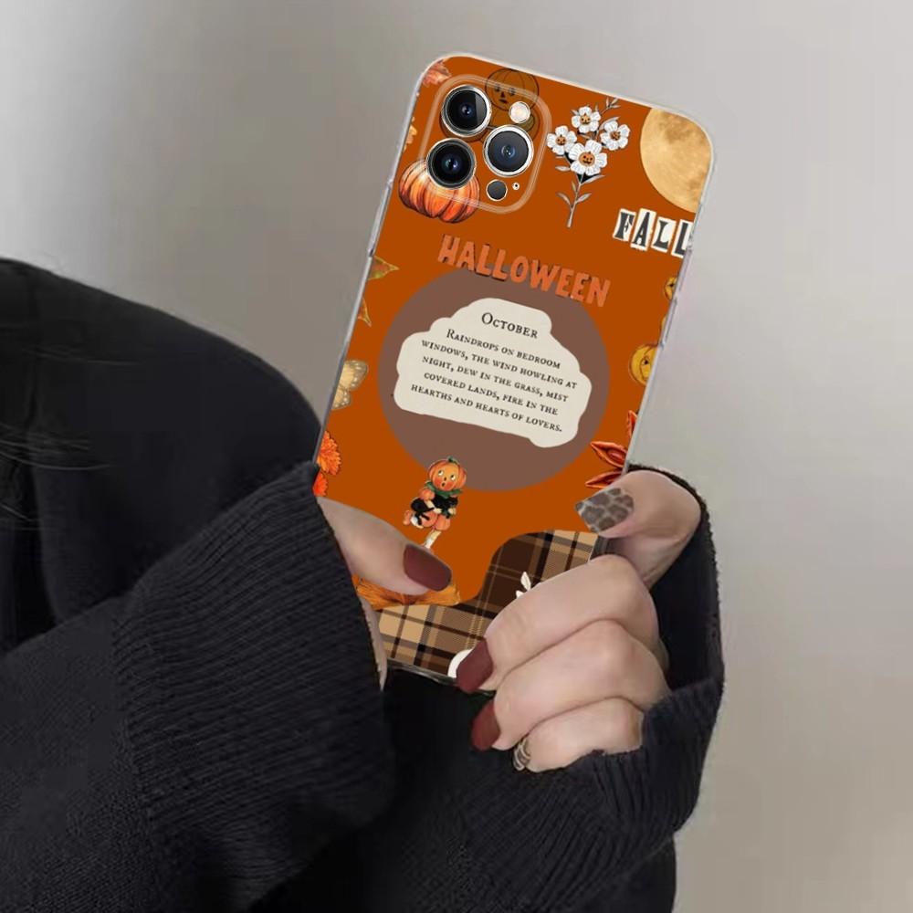 Autumn Leaves Pumpkin Phone Case For IPhone 15 8 7 6 6S Plus X SE 2020 XR XS 14 11 12 13 Mini Pro Max Mobile Case