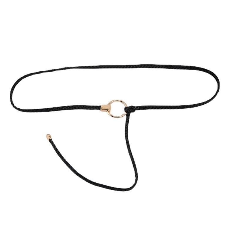Weave Rope Waist Round Buckle Knotted Tassel Waist Chain Women Waist Gift Belt