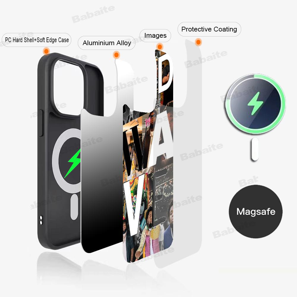 Rod Wave Rapper Cool Man Phone Case Magnetic Case For IPhone 16 14 13 12 11 15 Pro Max Plus For Magsafe Wireless Charge Cover
