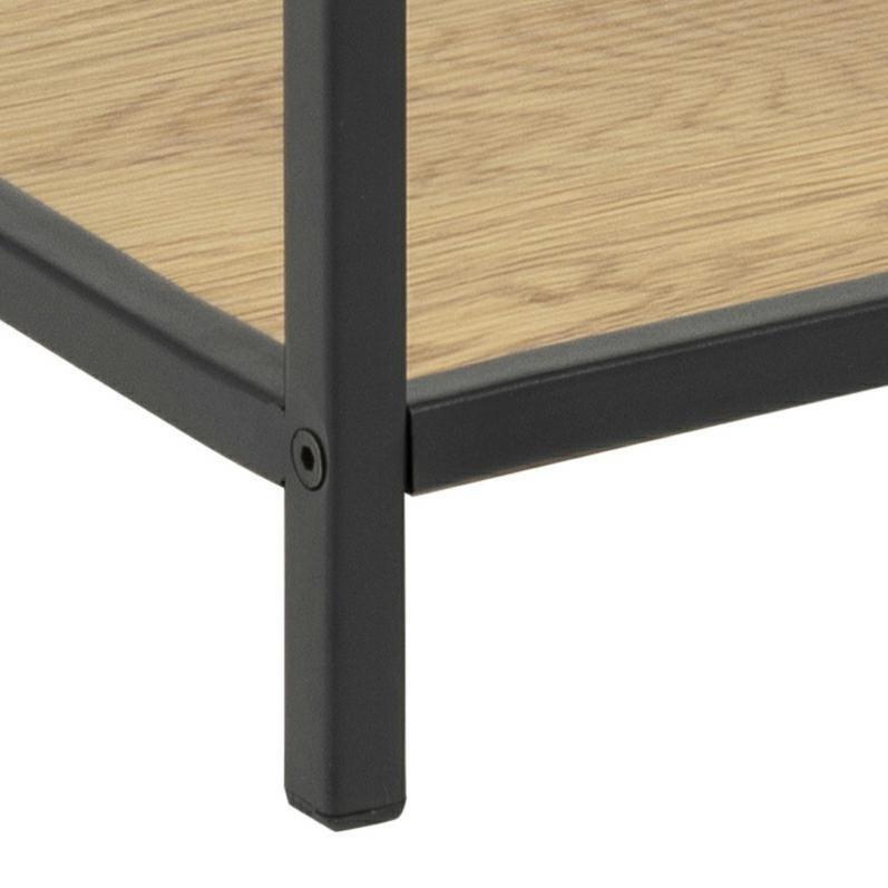 Seaford BEDSIDE CABINET WITH DRAWER AND SHELF, MDF, Metal, Wild Oak