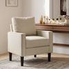 Accent Chair, Removable Pillow Linen Armchair with Comfy Spring Cushion for Living Room, Bedroom, Study, Cream