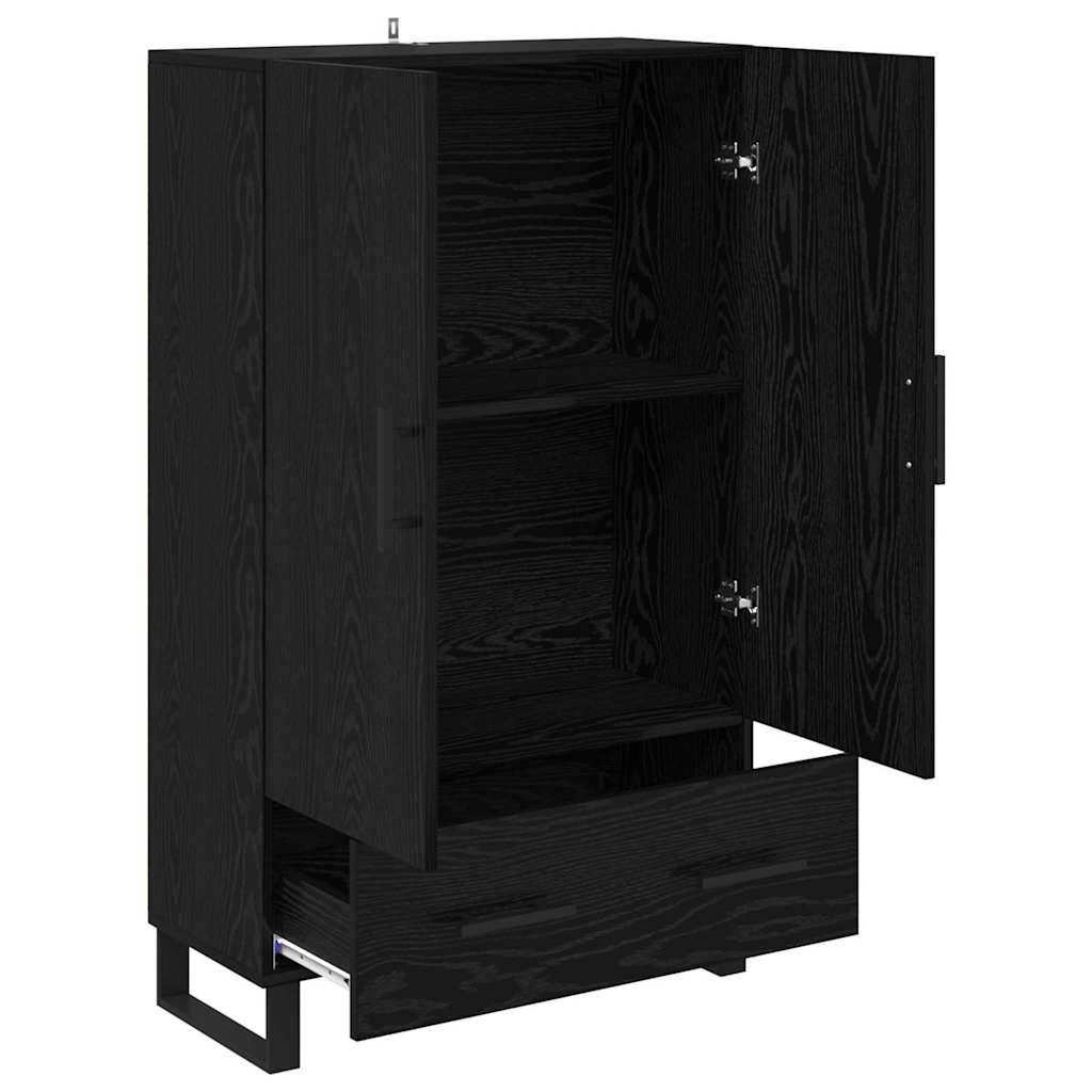 Highboard in Black Oak Look 69.5 x 30 x 115 cm Particleboard
