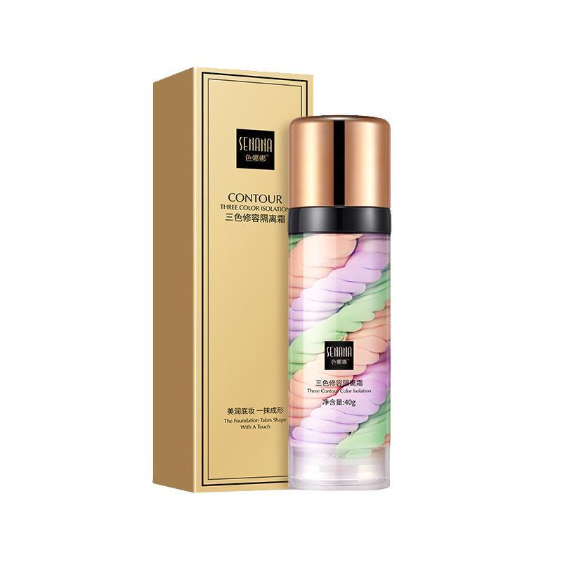 2Pcs 3 Color Toned Isolation Primer Cream 40g Oil Control Waterproof Moisturizing Skin Brightening Makeup Base 40g*2