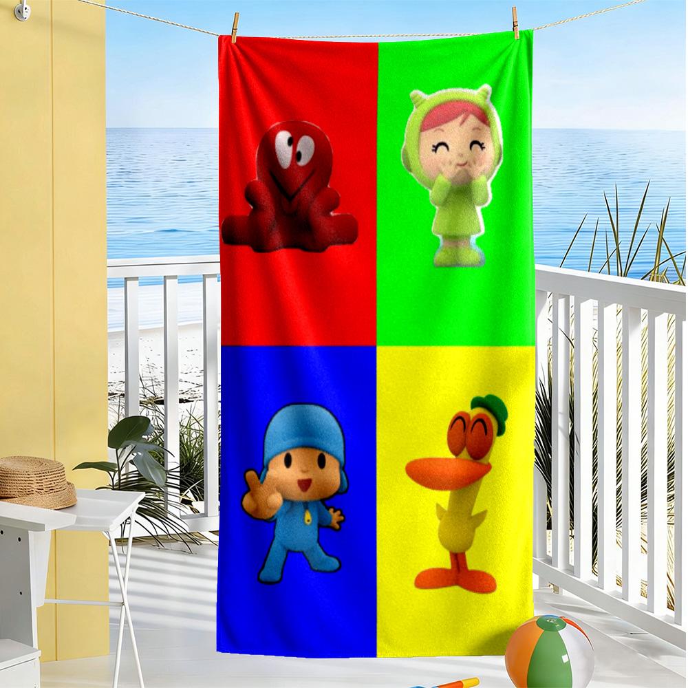 Pocoyo Beach Towel Super Soft Microfiber Quickdry Fabric Comfortable Lightweight Suitable for Swimming, Gym, Camping, Yoga Vacation