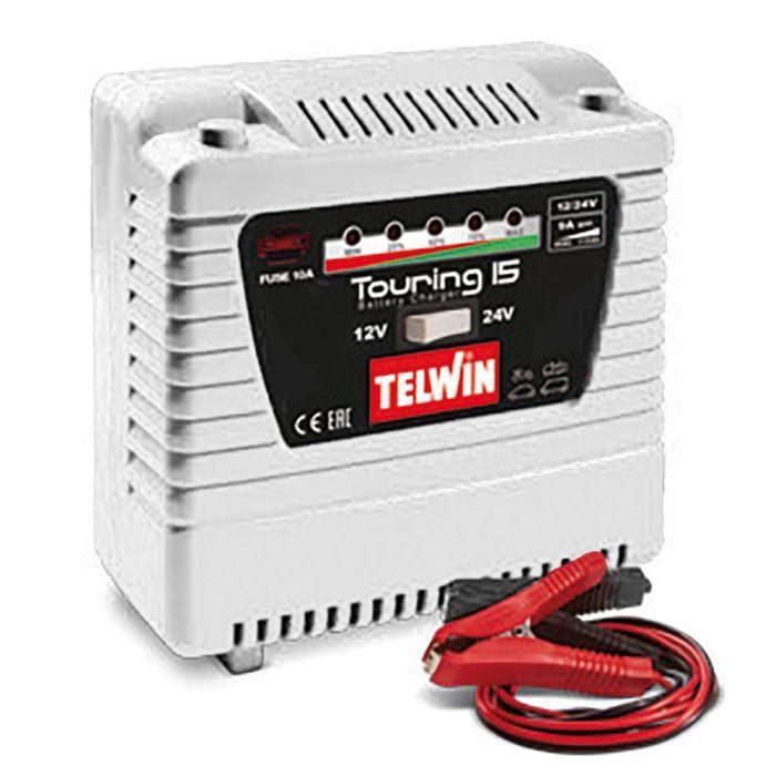 Chargeur - Telwin - TOURING 15 - 12/24 V - Affichage LED - Protection surcharge