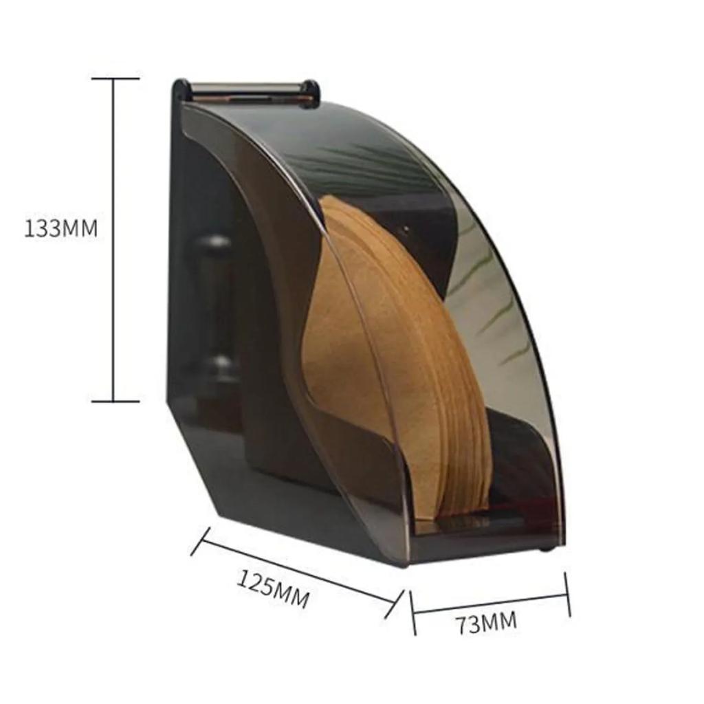 V60 Dust-Proof Coffee Filter Paper Storage & Dispenser Rack - Hand Brew Fan-Shaped Design (Space-Saving, Durable & Aesthetic)