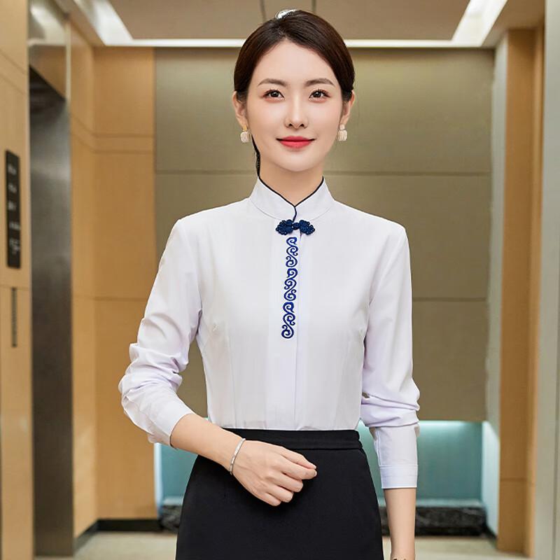 Women s Long-Sleeve Hospitality Uniform Shirt & Set M