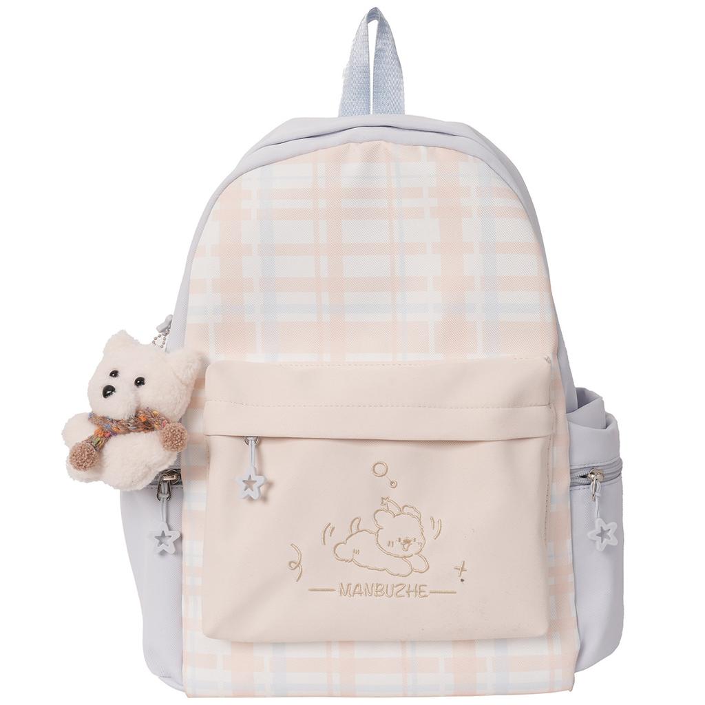 Schoolbag lightweight backpack female leisure travel student schoolbag female ins wind Korean version girl contrasting color backpack