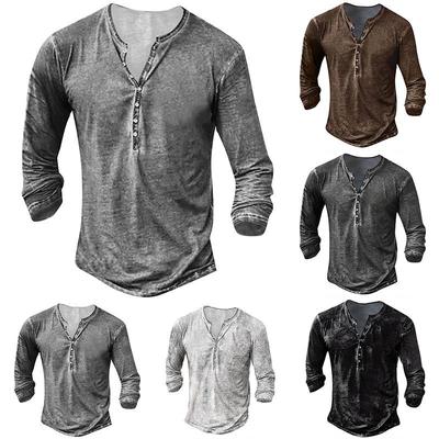 Men's 3D Snowflake Print Long Sleeve T-shirt, Plus Size, Autumn/Winter, Hip Hop Style