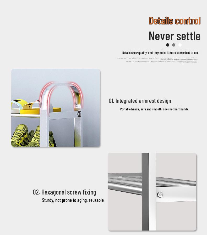Stainless Steel Multi-layer Shoe Rack for Home or Dorm - Dustproof Storage Cabinet