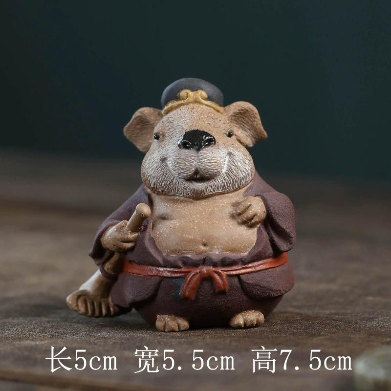 Yixing Zisha Clay Figurine, Creative Raiseable Tea Table Ornament for Tea Ceremony, Novelty Tea Set Accessory