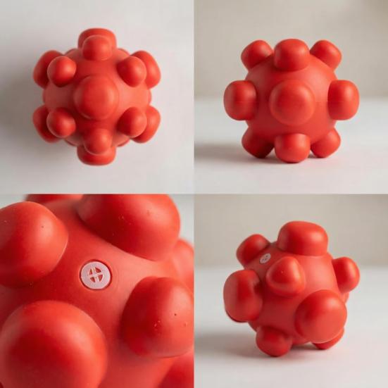 Squeaky Dog Ball Puppy Teething Toy Dog Chew Toy Ball with Convex Surface Interactive Toy for Dogs Outdoor Training Teeth Cleaning