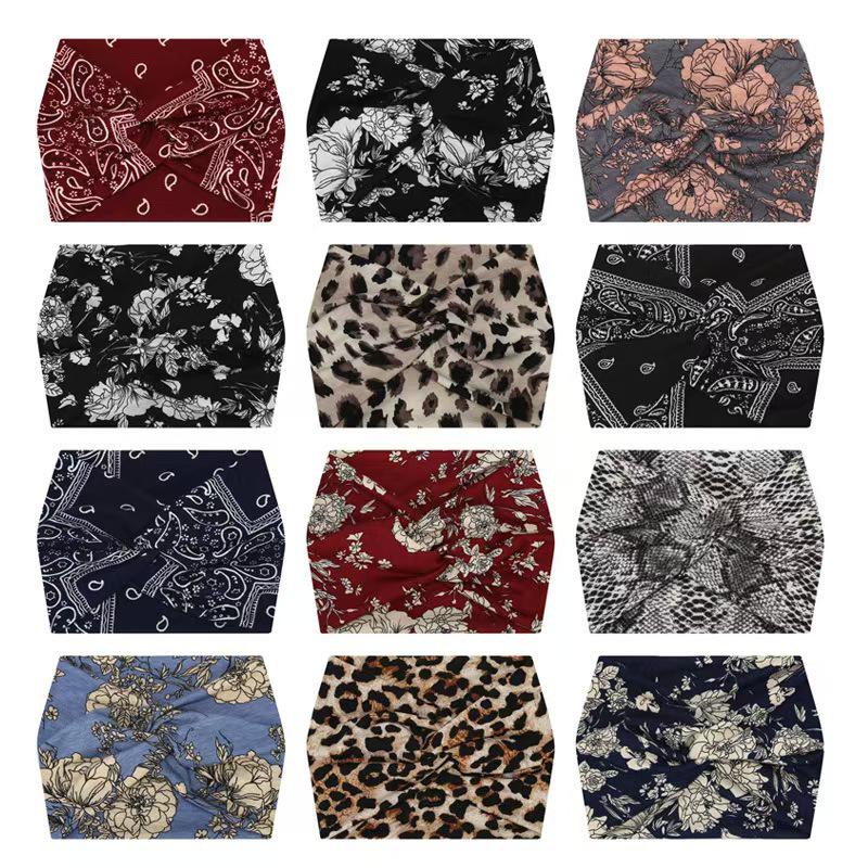 African Extra Wide Elastic Wrap Headband for Yoga and Sports