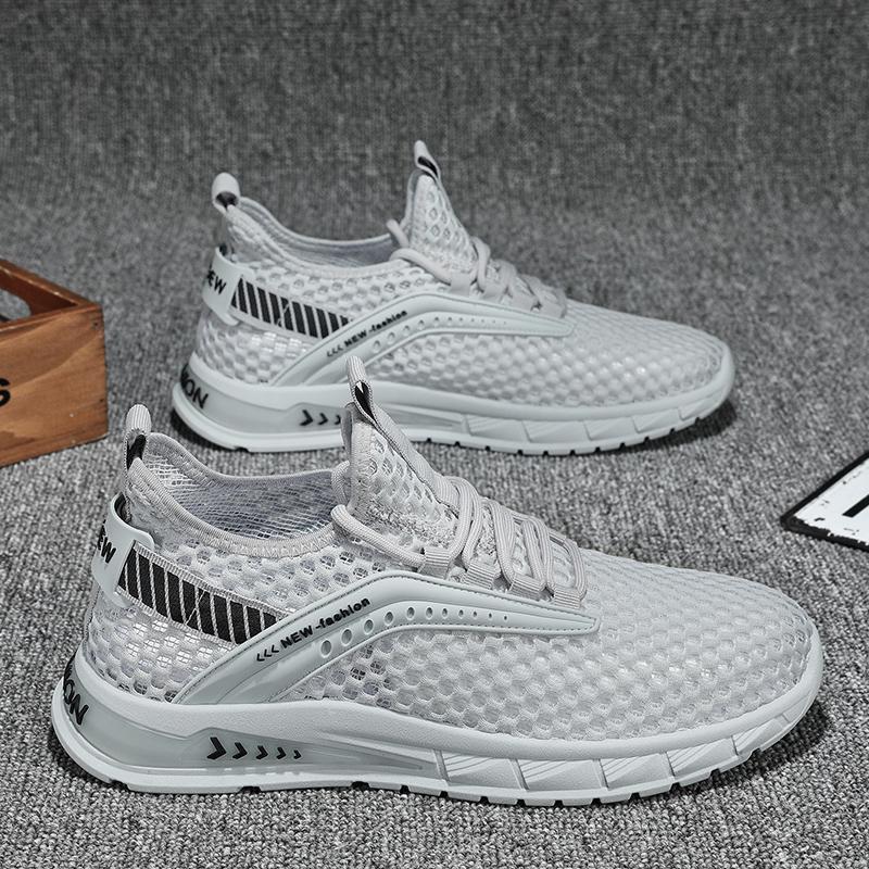 Sommar nya ihåliga mesh sport löpning student ungdom tide skor mode avslappnad mode herr mesh skor