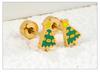European and American Christmas Star, Tree, and Bell Stainless Steel Screw-Back Earrings for Women