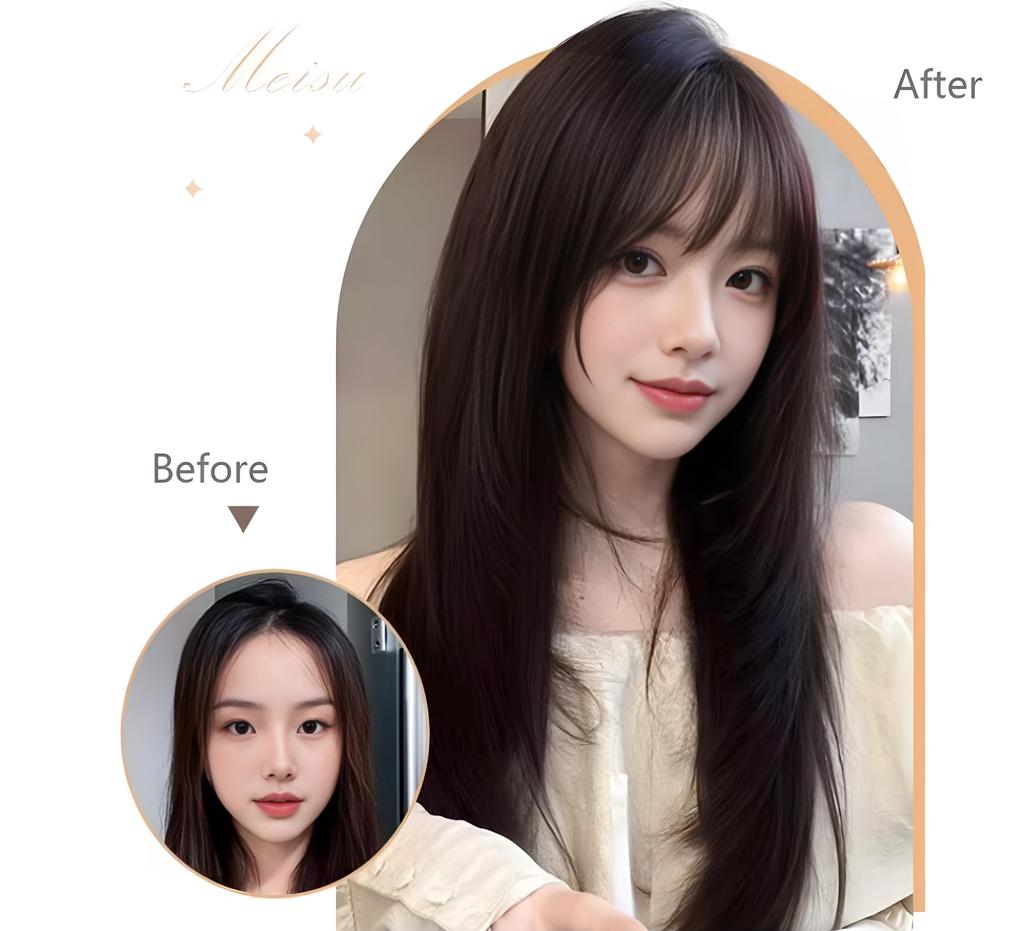 Gave til kone og delvis delvis skjuler grått delvis parykk for virvelpunkt lengde 55cm netting stor parykk lang rett svart hel parykk lang liten min