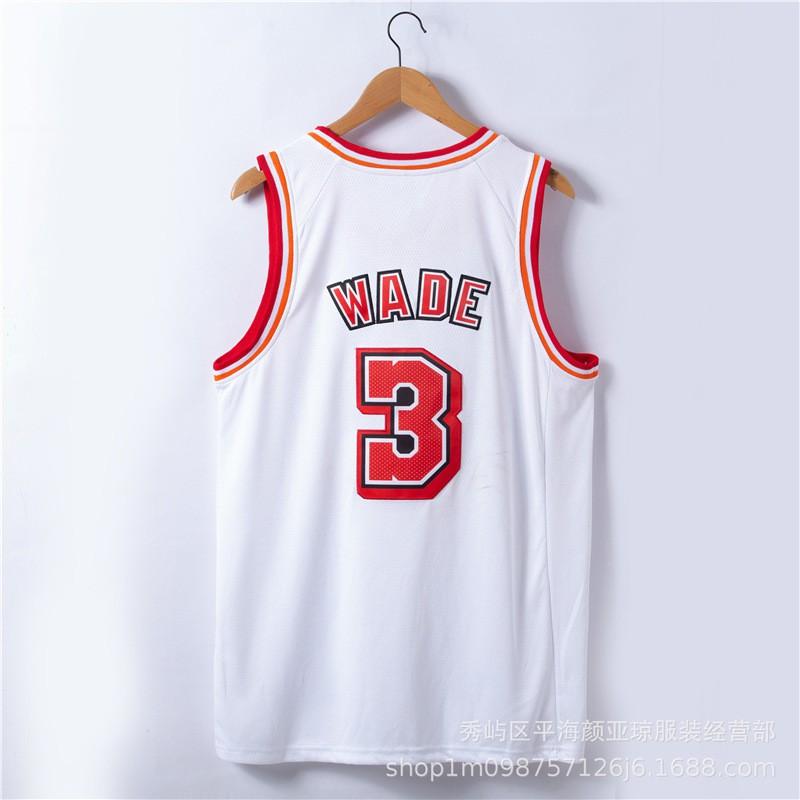 Miami Heat 3 Dwyane Wade Bordado Camisa de Basquete Masculino Feminino Respirável Roupa Esportiva Temporada